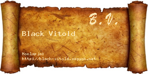 Black Vitold névjegykártya